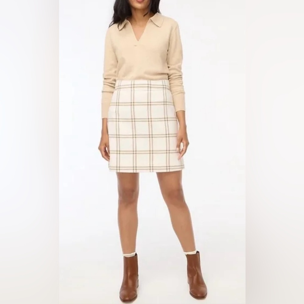J. Crew Wool Blend A-line Mini Skirt, size 10. Never worn!